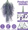 8 Pcs Hanging Plants Artificial Decor Fake Plants Ferns Vine Artificial Large Faux Hanging Wall Indoor Outdoor Decorations for Garden Wedding, Purple